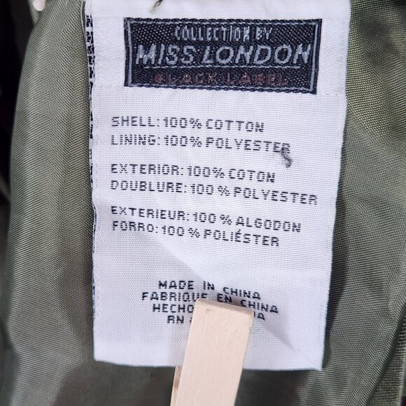 Utility Field Jacket Olive Green Women's M Zip Up Miss London Cinch Waist Army - Picture 7 of 8